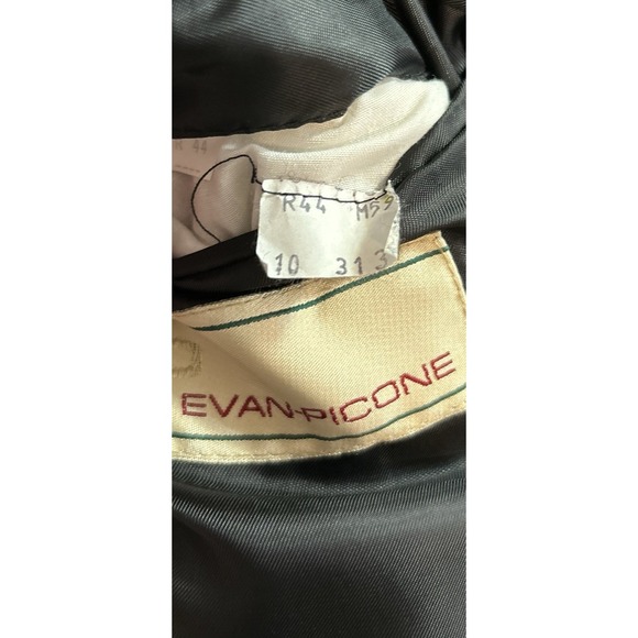 Doubled-breasted Black Long‎ Black Overcoat 44R By Evan Picone with Gloves (L) - Picture 3 of 8